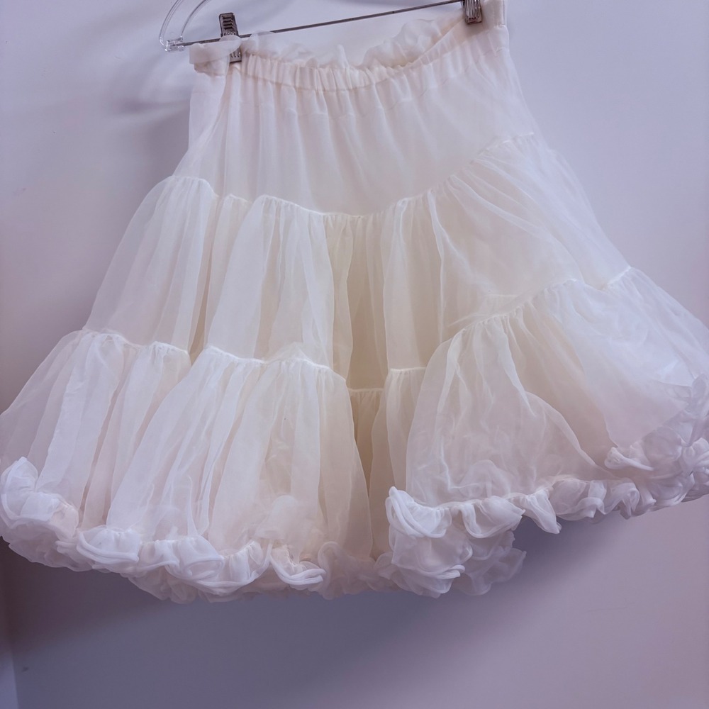 Vintage Malco Modes Partners Please Petticoat White Crinoline Skirt 582 L USA